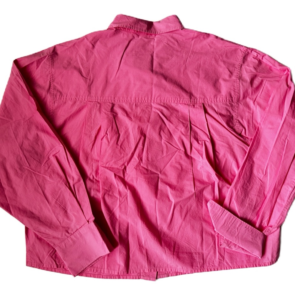 Etica Oceane Pleated Shirt Size M Sachet Pink NWT  100% Cotton - Picture 5 of 6